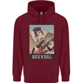 A Sumo Wrestler Playing the Electric Guitar Childrens Kids Hoodie Maroon