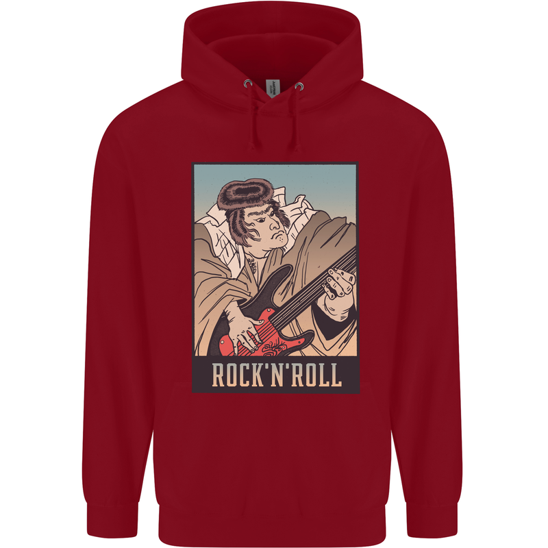A Sumo Wrestler Playing the Electric Guitar Childrens Kids Hoodie Red
