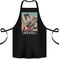 A Sumo Wrestler Playing the Electric Guitar Cotton Apron 100% Organic Black