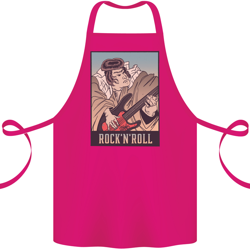 A Sumo Wrestler Playing the Electric Guitar Cotton Apron 100% Organic Pink