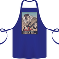 A Sumo Wrestler Playing the Electric Guitar Cotton Apron 100% Organic Royal Blue