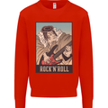 A Sumo Wrestler Playing the Electric Guitar Kids Sweatshirt Jumper Bright Red