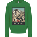 A Sumo Wrestler Playing the Electric Guitar Kids Sweatshirt Jumper Irish Green