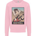 A Sumo Wrestler Playing the Electric Guitar Kids Sweatshirt Jumper Light Pink