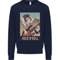 A Sumo Wrestler Playing the Electric Guitar Kids Sweatshirt Jumper Navy Blue