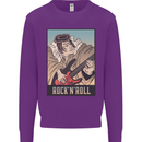 A Sumo Wrestler Playing the Electric Guitar Kids Sweatshirt Jumper Purple