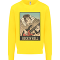 A Sumo Wrestler Playing the Electric Guitar Kids Sweatshirt Jumper Yellow