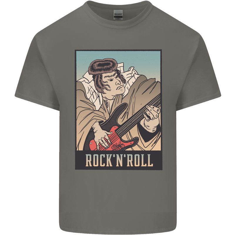 A Sumo Wrestler Playing the Electric Guitar Kids T-Shirt Childrens Charcoal