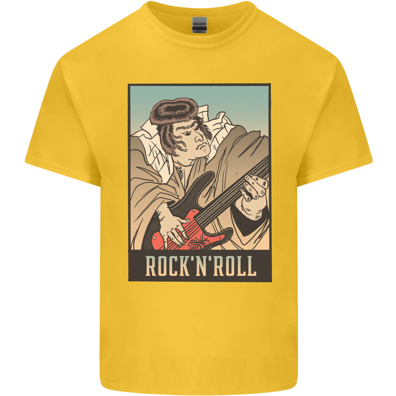 A Sumo Wrestler Playing the Electric Guitar Kids T-Shirt Childrens Yellow
