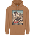 A Sumo Wrestler Playing the Electric Guitar Mens 80% Cotton Hoodie Caramel Latte