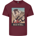 A Sumo Wrestler Playing the Electric Guitar Mens Cotton T-Shirt Tee Top Maroon