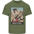 A Sumo Wrestler Playing the Electric Guitar Mens Cotton T-Shirt Tee Top Military Green