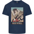 A Sumo Wrestler Playing the Electric Guitar Mens Cotton T-Shirt Tee Top Navy Blue