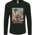 A Sumo Wrestler Playing the Electric Guitar Mens Long Sleeve T-Shirt Black