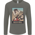 A Sumo Wrestler Playing the Electric Guitar Mens Long Sleeve T-Shirt Charcoal