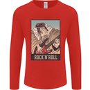 A Sumo Wrestler Playing the Electric Guitar Mens Long Sleeve T-Shirt Red