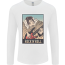 A Sumo Wrestler Playing the Electric Guitar Mens Long Sleeve T-Shirt White