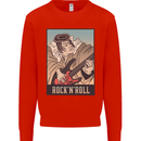 A Sumo Wrestler Playing the Electric Guitar Mens Sweatshirt Jumper Bright Red