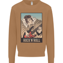 A Sumo Wrestler Playing the Electric Guitar Mens Sweatshirt Jumper Caramel Latte