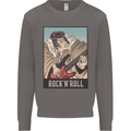 A Sumo Wrestler Playing the Electric Guitar Mens Sweatshirt Jumper Charcoal