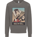 A Sumo Wrestler Playing the Electric Guitar Mens Sweatshirt Jumper Charcoal