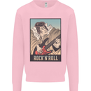 A Sumo Wrestler Playing the Electric Guitar Mens Sweatshirt Jumper Light Pink