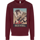 A Sumo Wrestler Playing the Electric Guitar Mens Sweatshirt Jumper Maroon