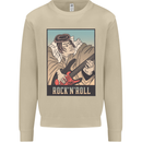 A Sumo Wrestler Playing the Electric Guitar Mens Sweatshirt Jumper Sand