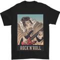 A Sumo Wrestler Playing the Electric Guitar Mens T-Shirt 100% Cotton Black