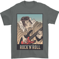 A Sumo Wrestler Playing the Electric Guitar Mens T-Shirt 100% Cotton Charcoal