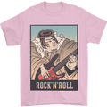 A Sumo Wrestler Playing the Electric Guitar Mens T-Shirt 100% Cotton Light Pink
