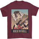A Sumo Wrestler Playing the Electric Guitar Mens T-Shirt 100% Cotton Maroon