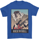 A Sumo Wrestler Playing the Electric Guitar Mens T-Shirt 100% Cotton Royal Blue