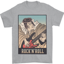 A Sumo Wrestler Playing the Electric Guitar Mens T-Shirt 100% Cotton Sports Grey