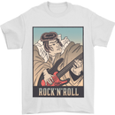 A Sumo Wrestler Playing the Electric Guitar Mens T-Shirt 100% Cotton White