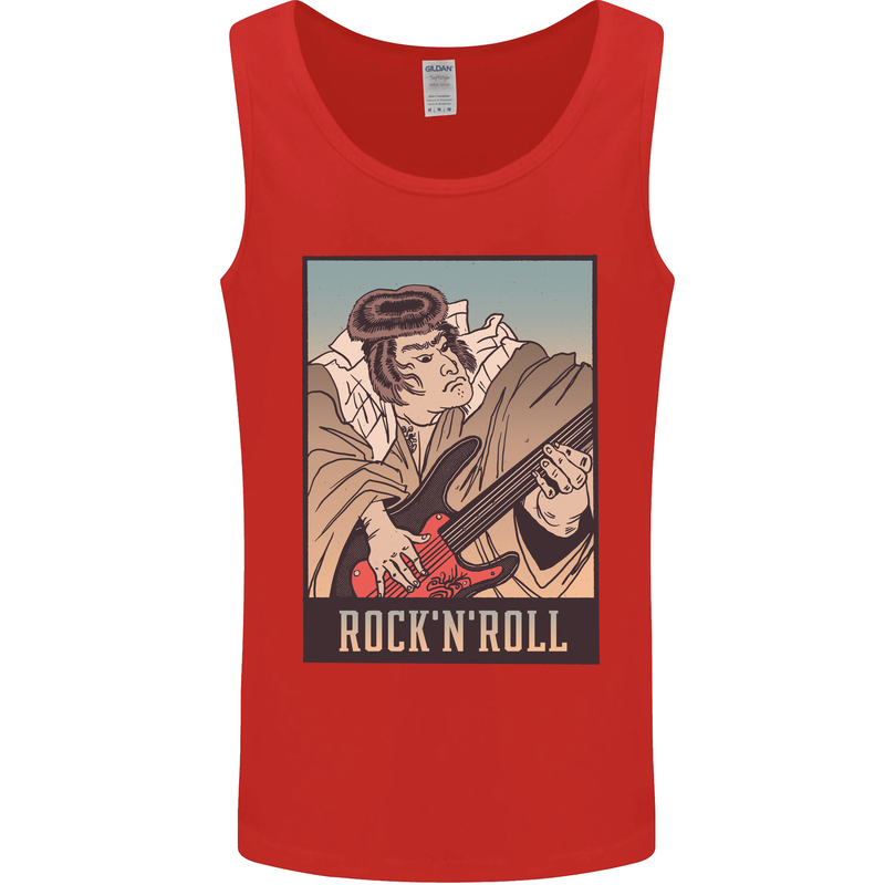 A Sumo Wrestler Playing the Electric Guitar Mens Vest Tank Top Red