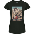 A Sumo Wrestler Playing the Electric Guitar Womens Petite Cut T-Shirt Black
