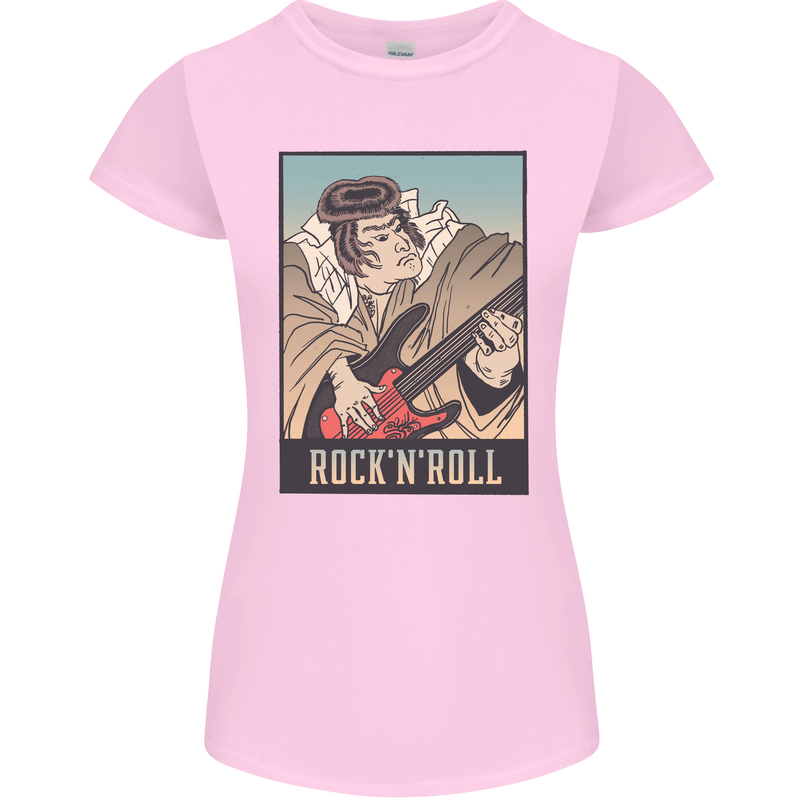 A Sumo Wrestler Playing the Electric Guitar Womens Petite Cut T-Shirt Light Pink