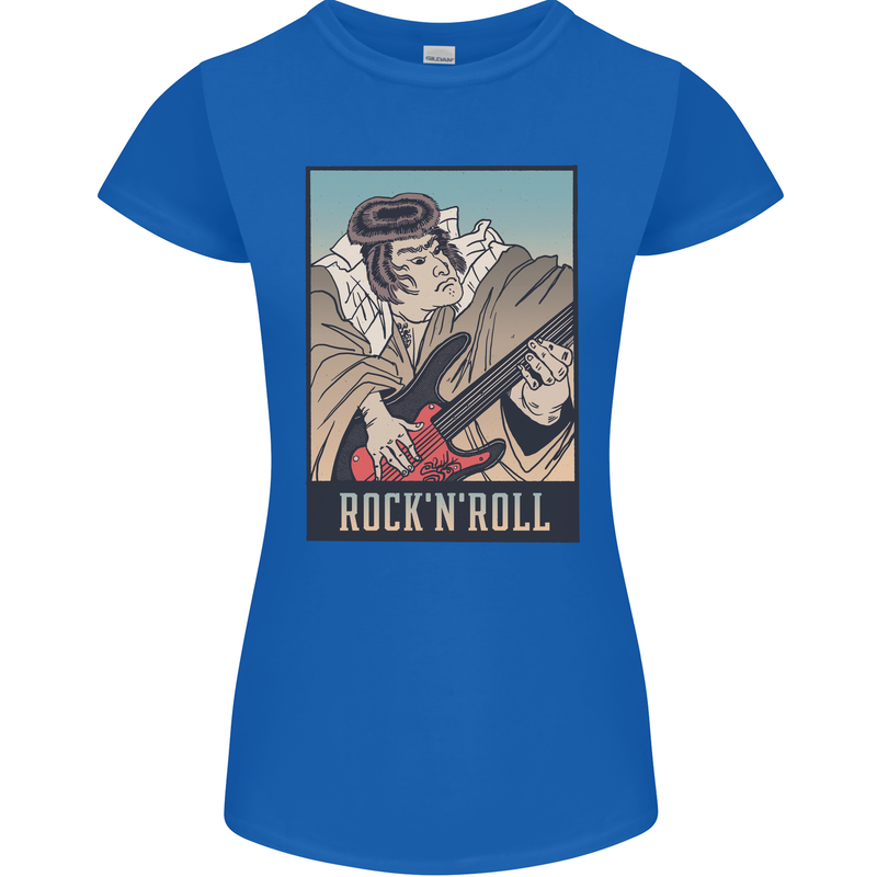 A Sumo Wrestler Playing the Electric Guitar Womens Petite Cut T-Shirt Royal Blue