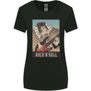 A Sumo Wrestler Playing the Electric Guitar Womens Wider Cut T-Shirt Black