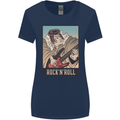 A Sumo Wrestler Playing the Electric Guitar Womens Wider Cut T-Shirt Navy Blue