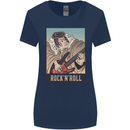 A Sumo Wrestler Playing the Electric Guitar Womens Wider Cut T-Shirt Navy Blue