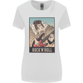 A Sumo Wrestler Playing the Electric Guitar Womens Wider Cut T-Shirt White