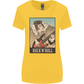 A Sumo Wrestler Playing the Electric Guitar Womens Wider Cut T-Shirt Yellow