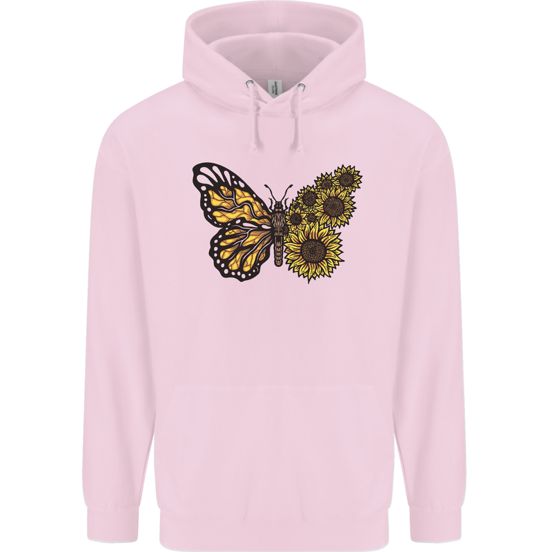 A Sunflower Butterfly Childrens Kids Hoodie Light Pink