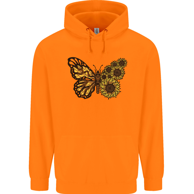 A Sunflower Butterfly Childrens Kids Hoodie Orange