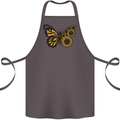 A Sunflower Butterfly Cotton Apron 100% Organic Dark Grey
