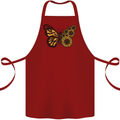 A Sunflower Butterfly Cotton Apron 100% Organic Maroon