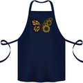 A Sunflower Butterfly Cotton Apron 100% Organic Navy Blue