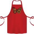 A Sunflower Butterfly Cotton Apron 100% Organic Red
